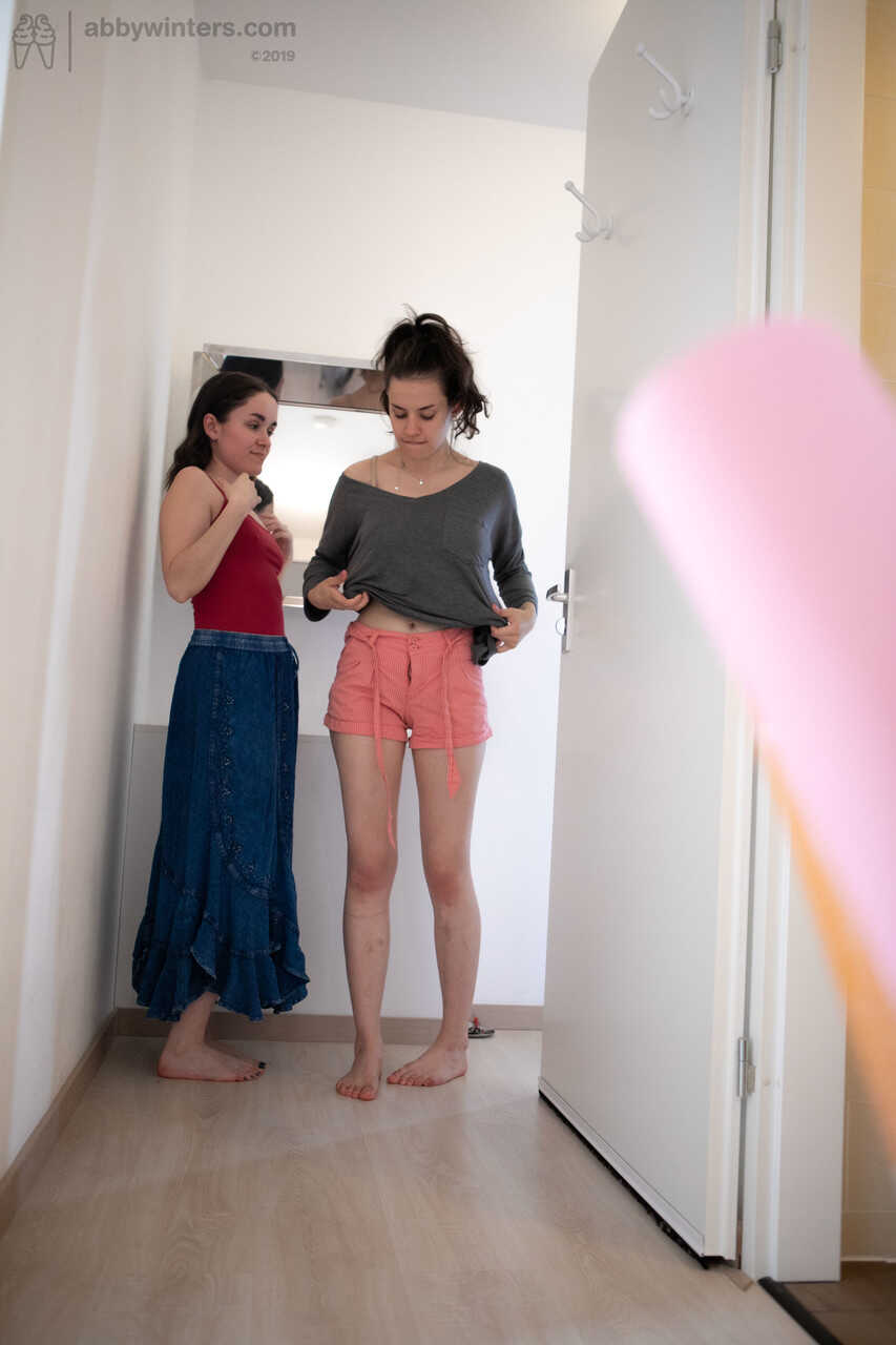 Skinny Teens with Black Hair Charlee and Sienna G Dressing Together for a Night of Hot Lesbian Action - Charlee, Sienna G