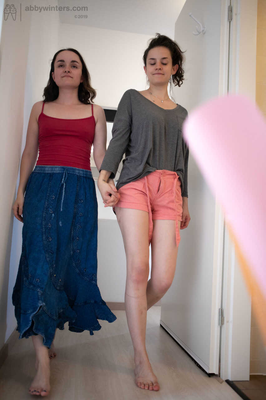 Skinny Teens with Black Hair Charlee and Sienna G Dressing Together for a Night of Hot Lesbian Action - Charlee, Sienna G