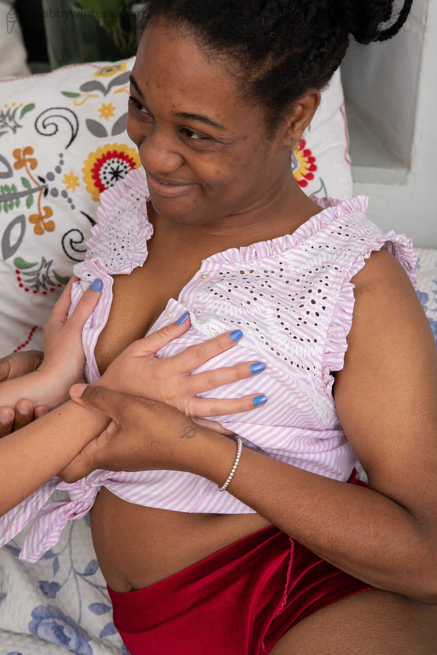 Blonde dyke Maely and her ebony girlfriend Ronnie go bush to bush in a sexy lesbian scene - Maely, Ronnie