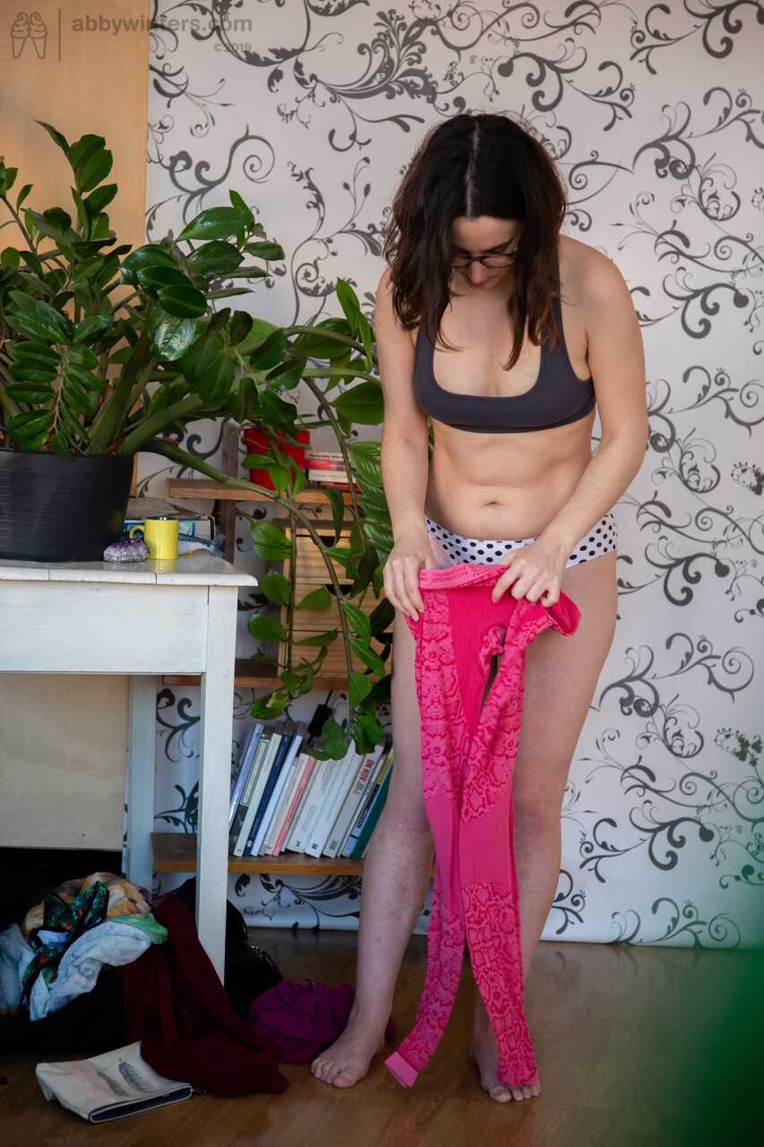 Nerdy Australian MILF Lucia M flashes her super hairy pussy while changing, revealing her hairy armpits, legs and ample br...