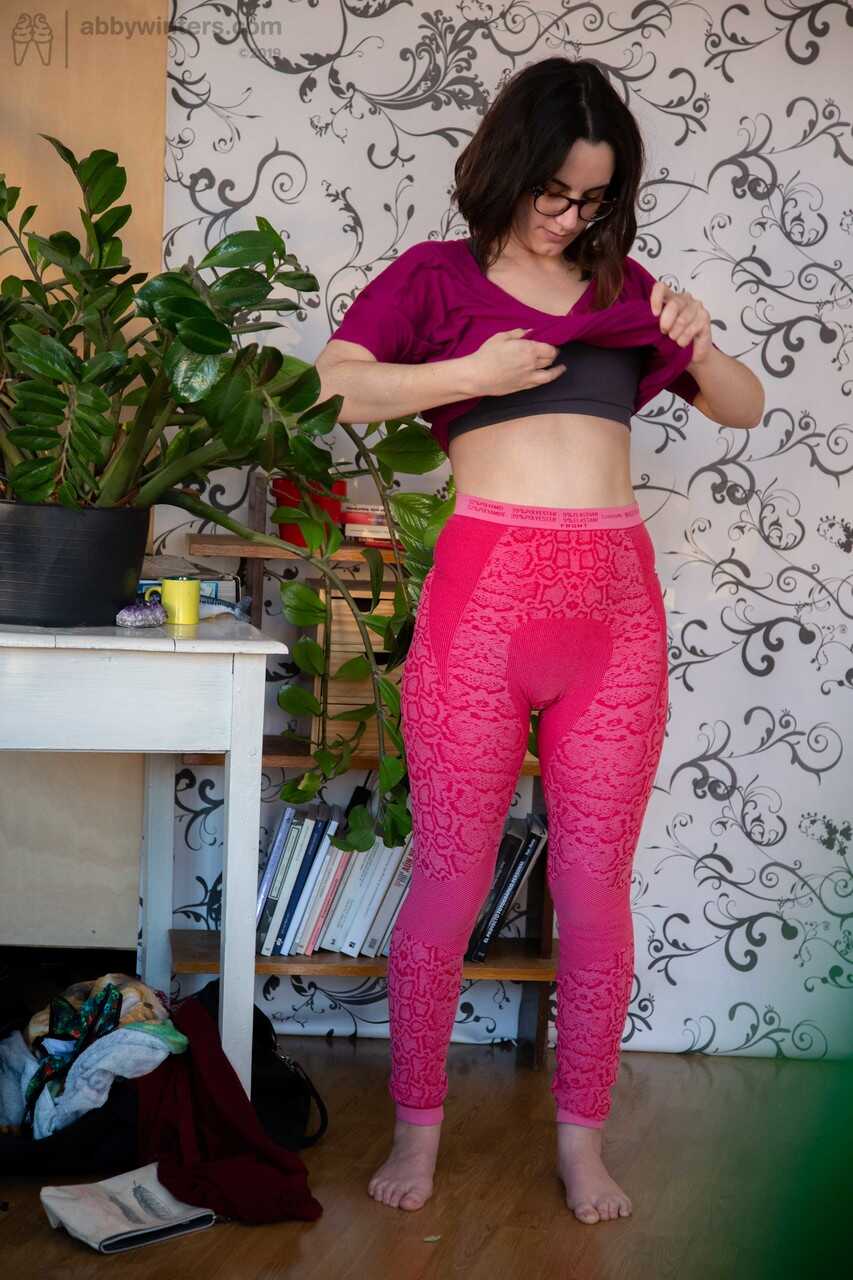 Nerdy Australian MILF Lucia M flashes her super hairy pussy while changing, revealing her hairy armpits, legs and ample br...