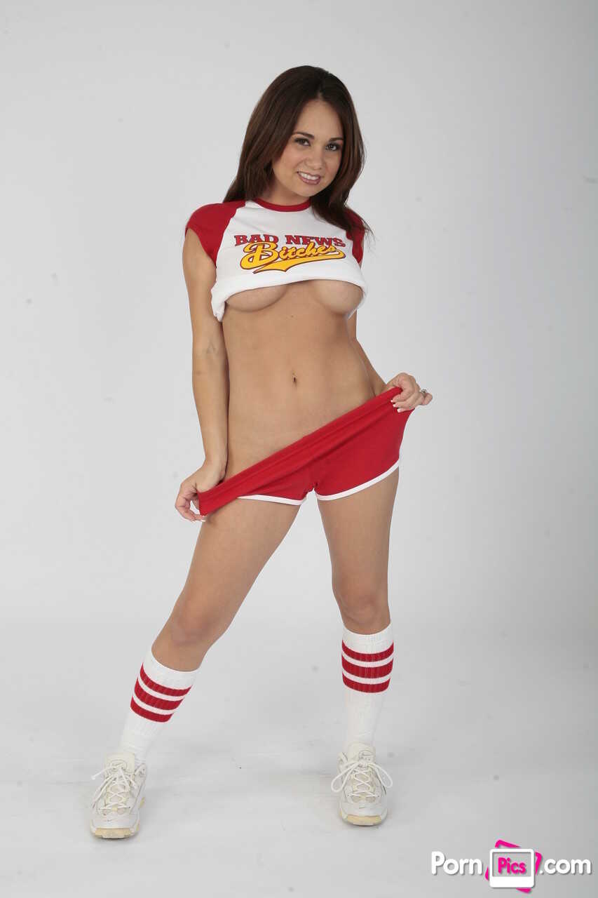 Busty Brunette Babe in Sports Bra Flaunting Her Curvy Booty! - Holly West