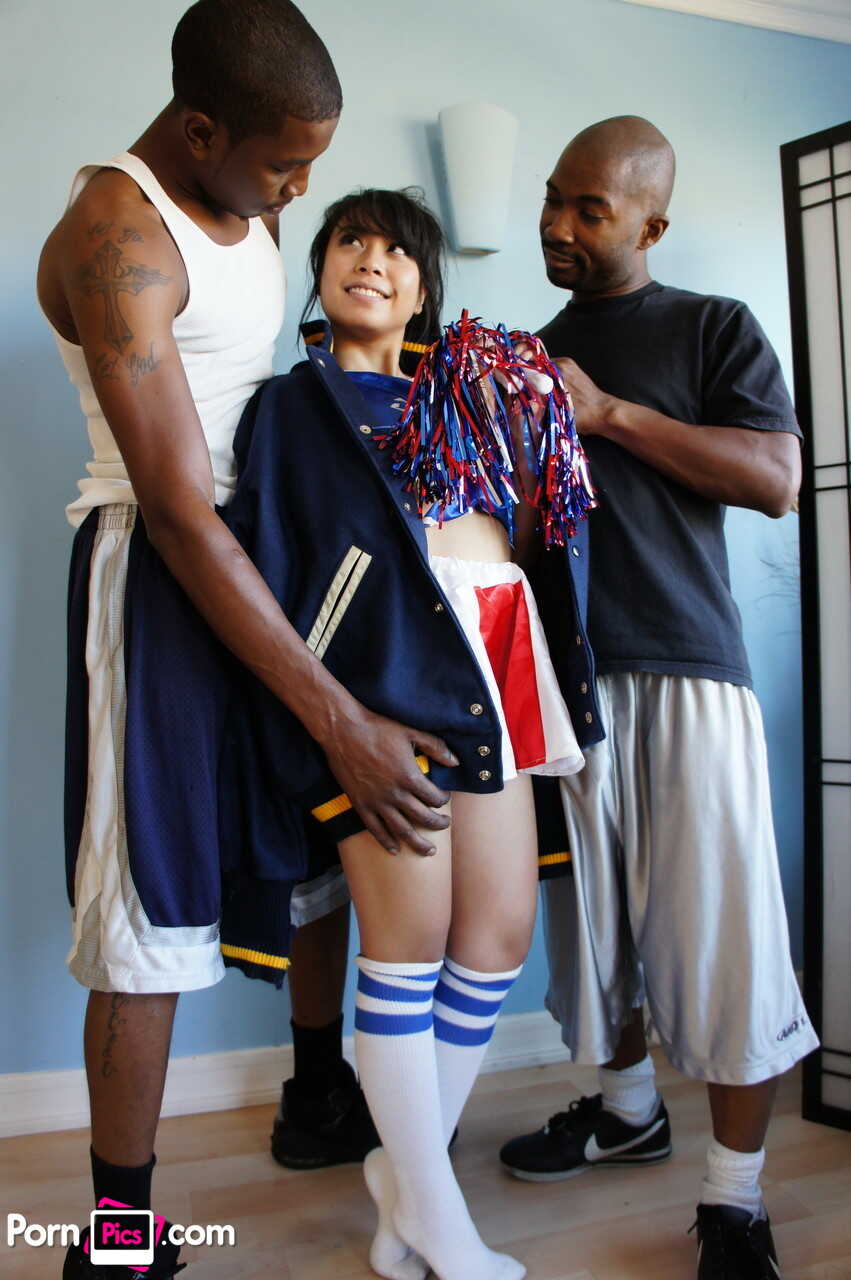 May Lee's Sexy Asian Cameltoe Gets Stretched by Two Massive Black Dicks in this Interracial Cheerleader Porn - Isiah ...