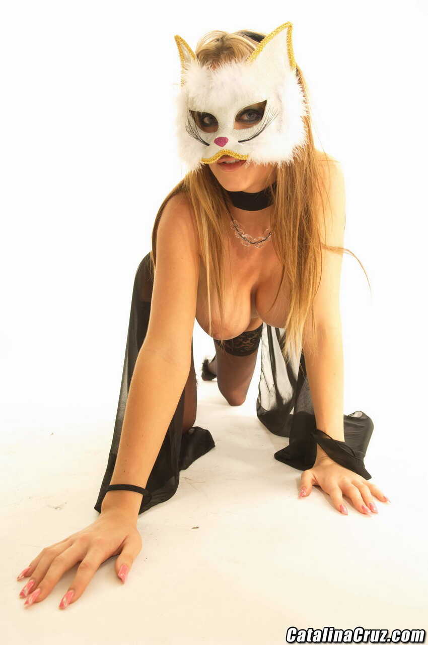British Babe Paige Ashley Gets Cum on Her Nylon Covered Tits While Wearing a Wolf Mask with Jon James - Jon James, Paige A...