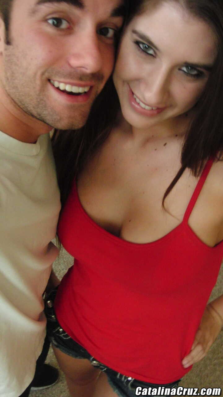 Brunette with nice natural tits Karina White loves swallowing cum after posing nude   Teen Amateur Kitten White plays with...