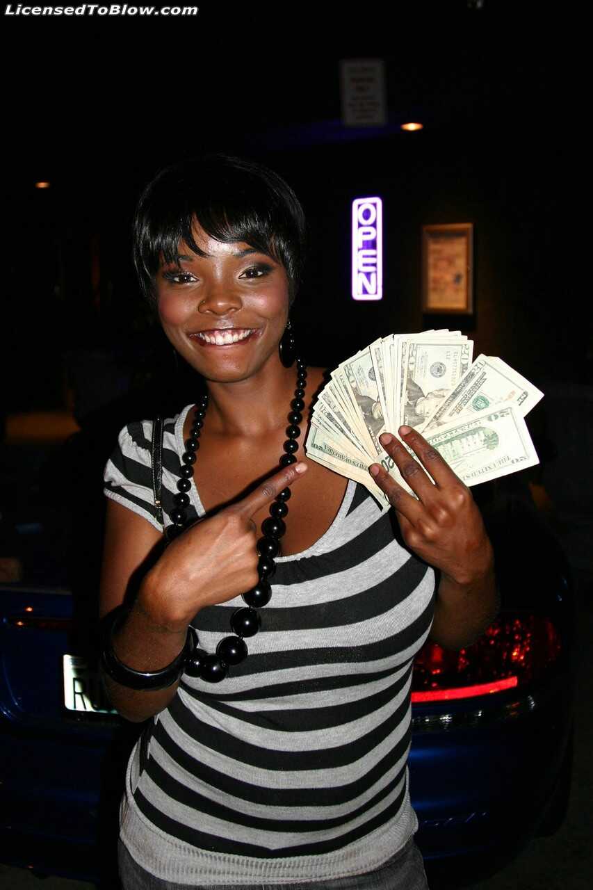 Big-breasted ebony babe Stacy Adams takes on a big white cock for cash - Stacy Adams