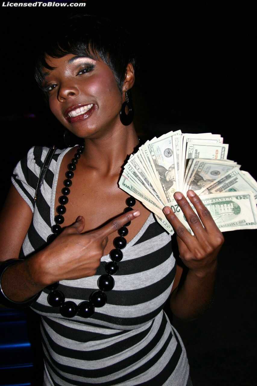 Big-breasted ebony babe Stacy Adams takes on a big white cock for cash - Stacy Adams