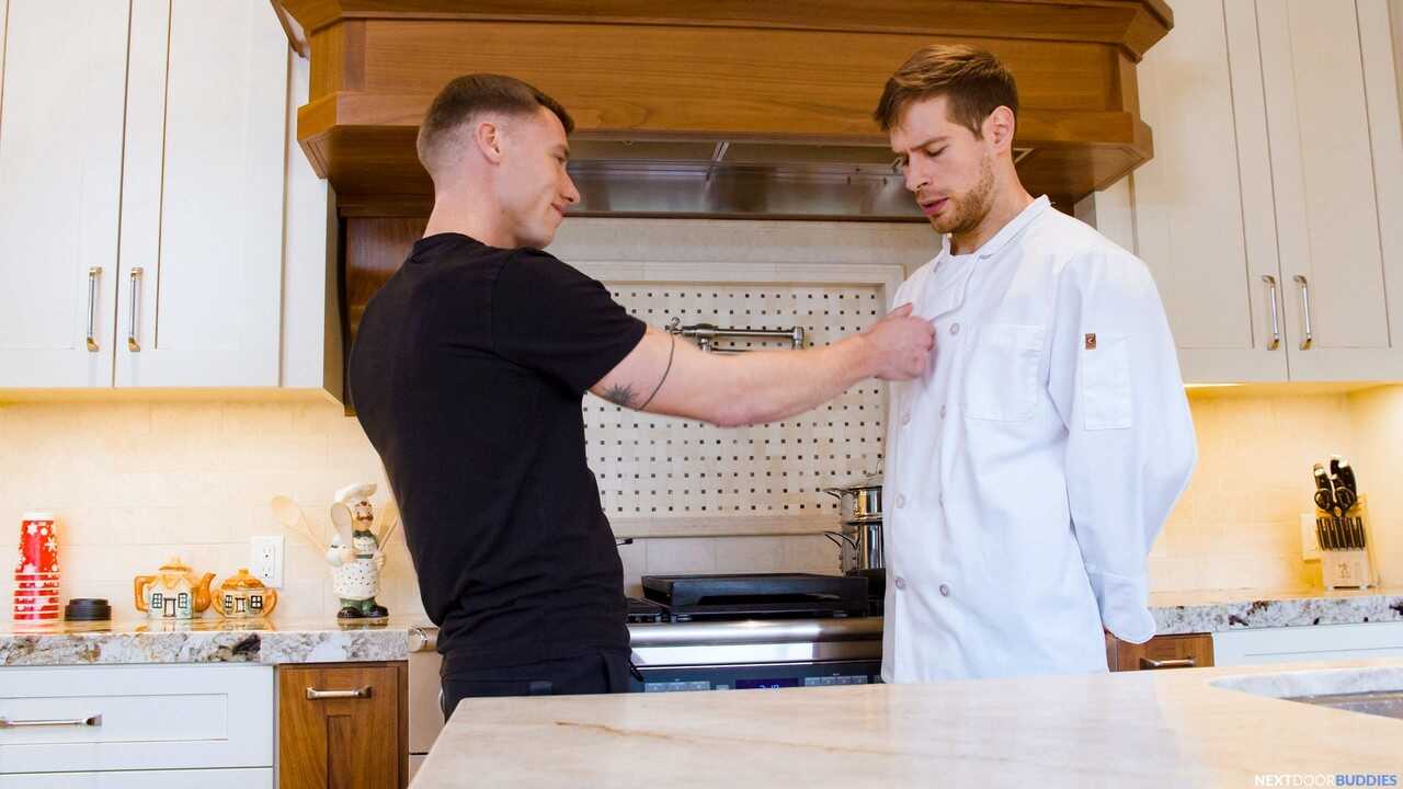Justin's Lustful Chef: Handsome Bodybuilder Fucks His Personal Chef in the Kitchen - 