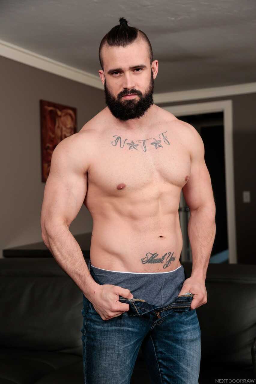 Dark haired fella Mathias gets ass-fucked by tattooed jock Ryan Jordan during a hardcore gay sex session - 