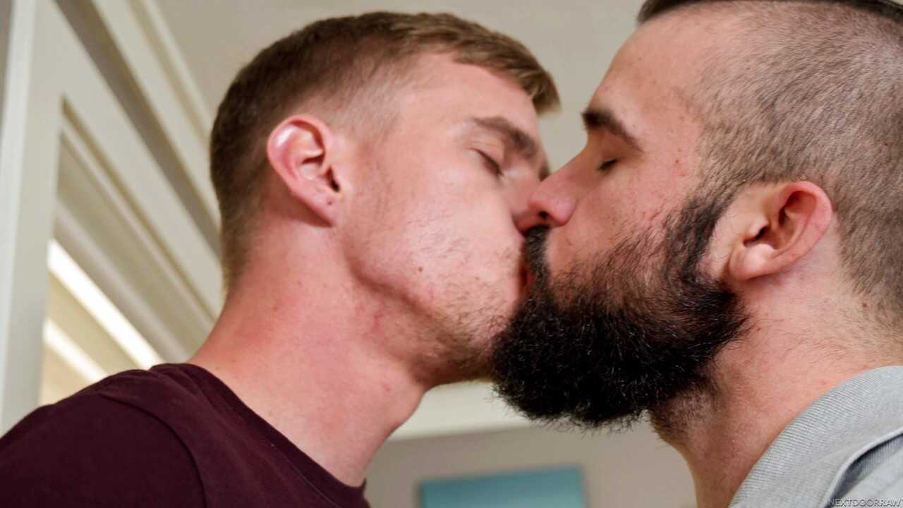 Dark haired fella Mathias gets ass-fucked by tattooed jock Ryan Jordan during a hardcore gay sex session - 