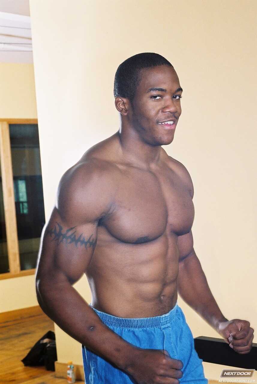 Houston's Hustler: Black muscled God unleashes his massive cock for a solo shower - 