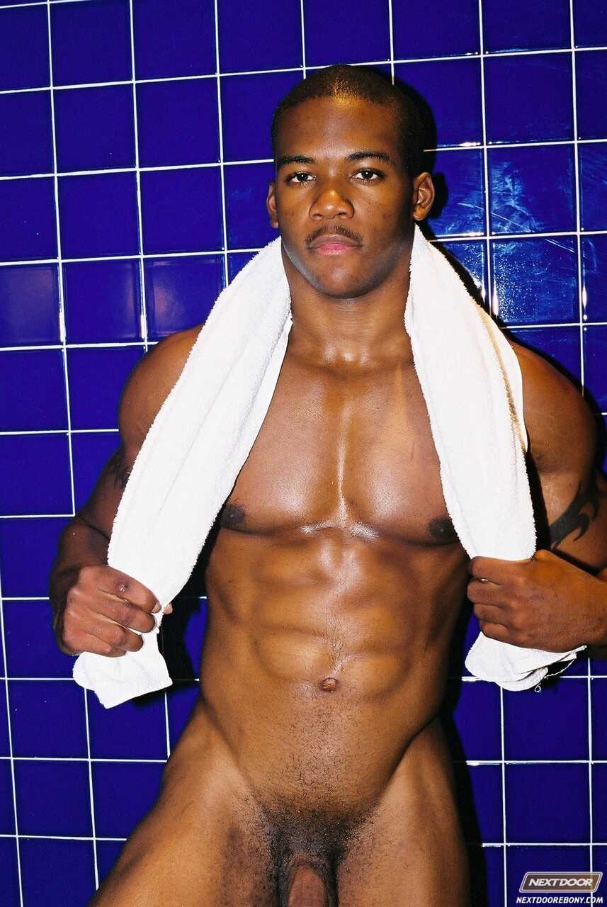 Houston's Hustler: Black muscled God unleashes his massive cock for a solo shower - 