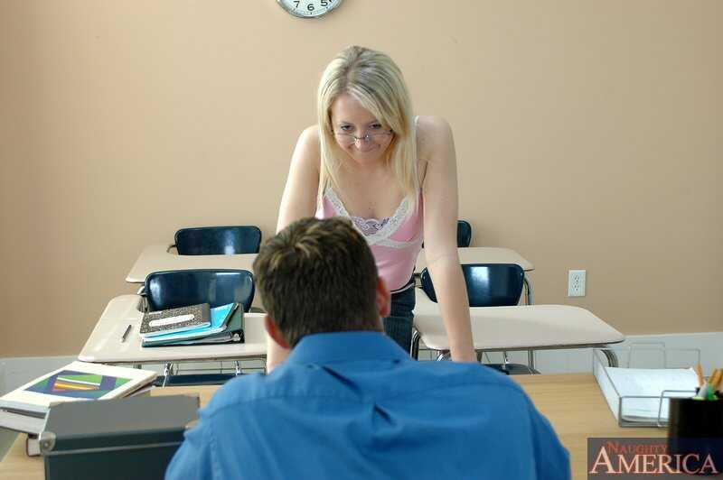 Blonde student Piper Parker surprises her professor with her sexy nerd glasses during a private tutoring session and ends ...