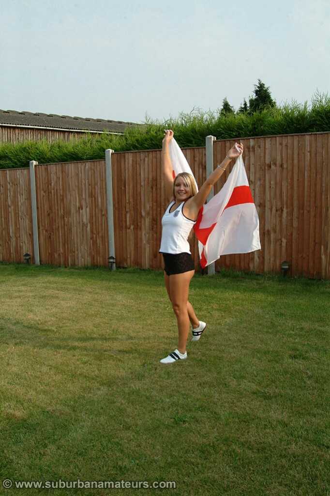 Curvy Blonde Teen Esther Gets Naughty in the Backyard for British Amateur Fun - Esther