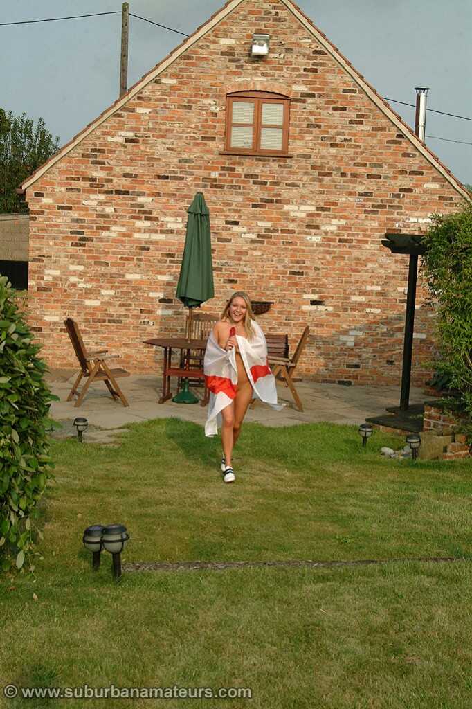 Curvy Blonde Teen Esther Gets Naughty in the Backyard for British Amateur Fun - Esther