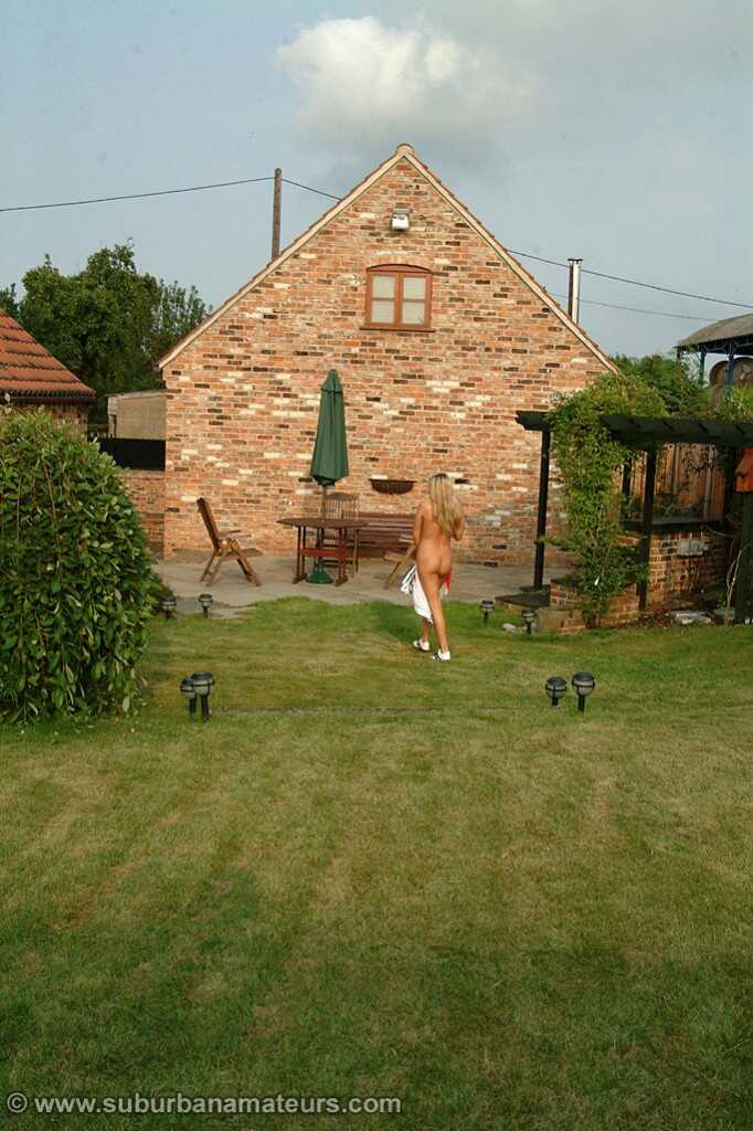 Curvy Blonde Teen Esther Gets Naughty in the Backyard for British Amateur Fun - Esther