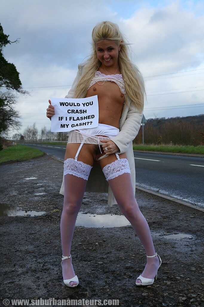 Blonde British Amateur Kimberly Cox Gets Naughty in White Lingerie Fingering Her Wet Pussy in a Car! - Kimberly Cox