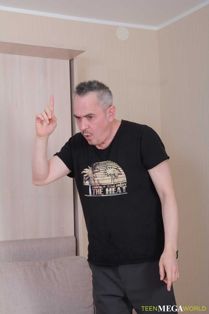 Russian Teen Juicy Leila Gets Pounded and Facialized by an Old Man in Tight Jeans - Juicy Leila