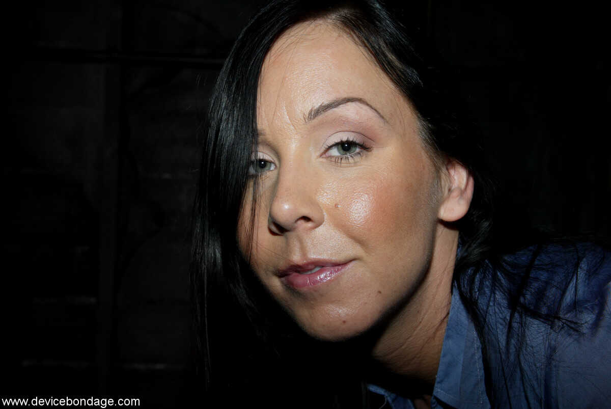 Brunette MILF Julie Night Poses Pantyless in her Short Skirt with a Huge Dildo at the BDSM Club! - Julie Night