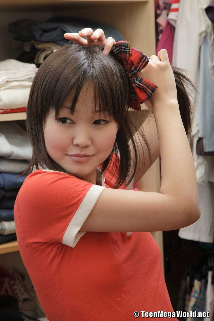 Little Asian teen Ksu puts her schoolgirl outfit on and masturbates in the shower after school - Ksu
