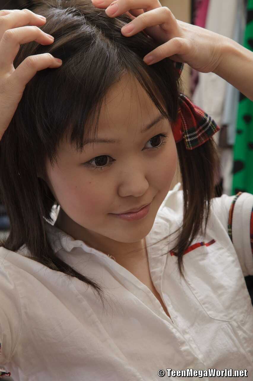 Little Asian teen Ksu puts her schoolgirl outfit on and masturbates in the shower after school - Ksu