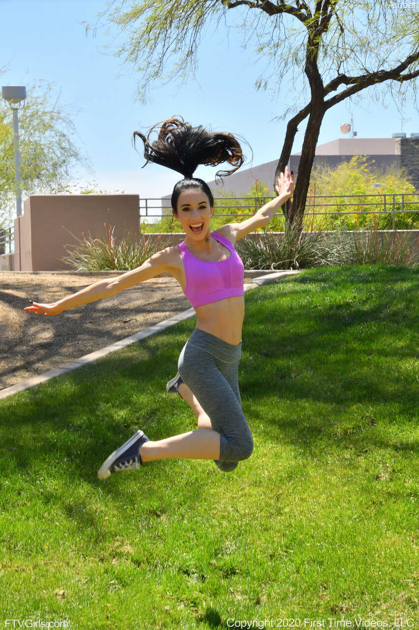 Flexible Amber Wildee loses her yoga pants and toys her puffy brunette pussy. - Amber Wildee