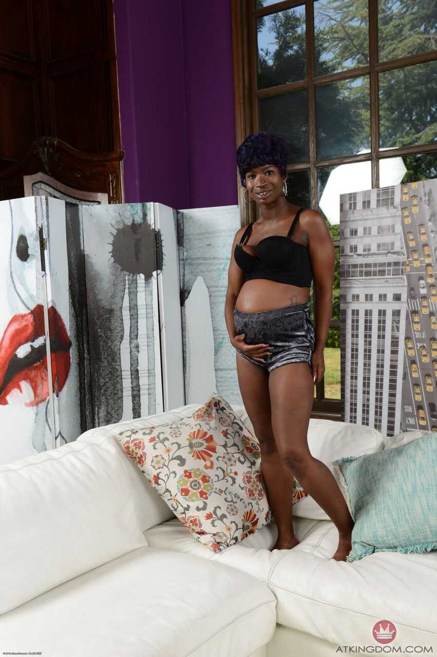 Dark Skinned Babe Tiana Grey Gets Ready For Anal Play With A Fat Butt And Juicy Anal Hole Pregnant Big Black Pussy And Sag...