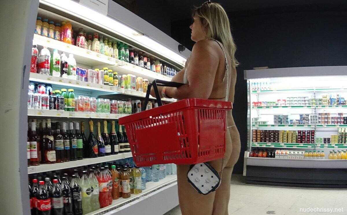 Nude Chrissy's Public Flash: The Fatty MILF Teases with her Big Boobs while Shopping All Nude! - Nude Chrissy
