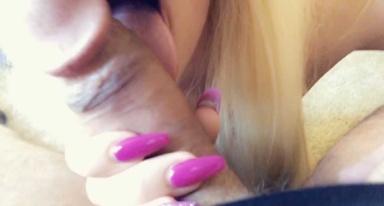Blonde babe Bad Girl Natasha sucks and licks a fat dick in a close up POV BJ - Bad Girl Natasha