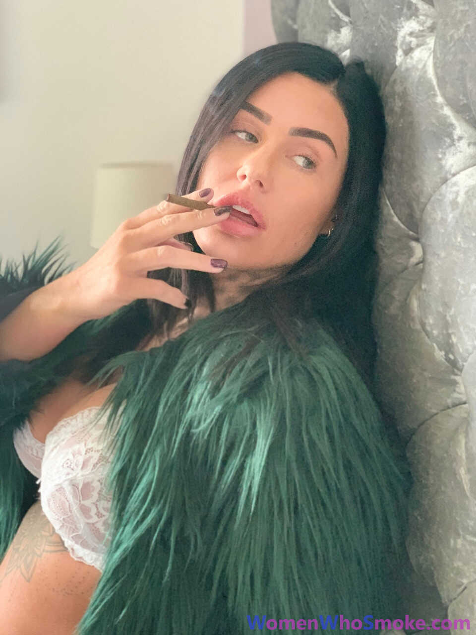 Smoke Break Brunette's Boob Tease