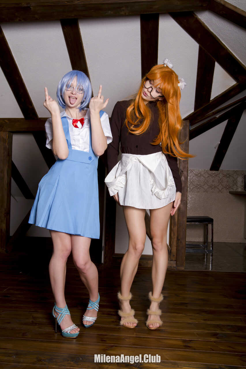 Gorgeous Dolled-Up Lesbian Babe Milena Angel and Her GF Get Naked for Some Hot Cosplay Action! - Milena Angel