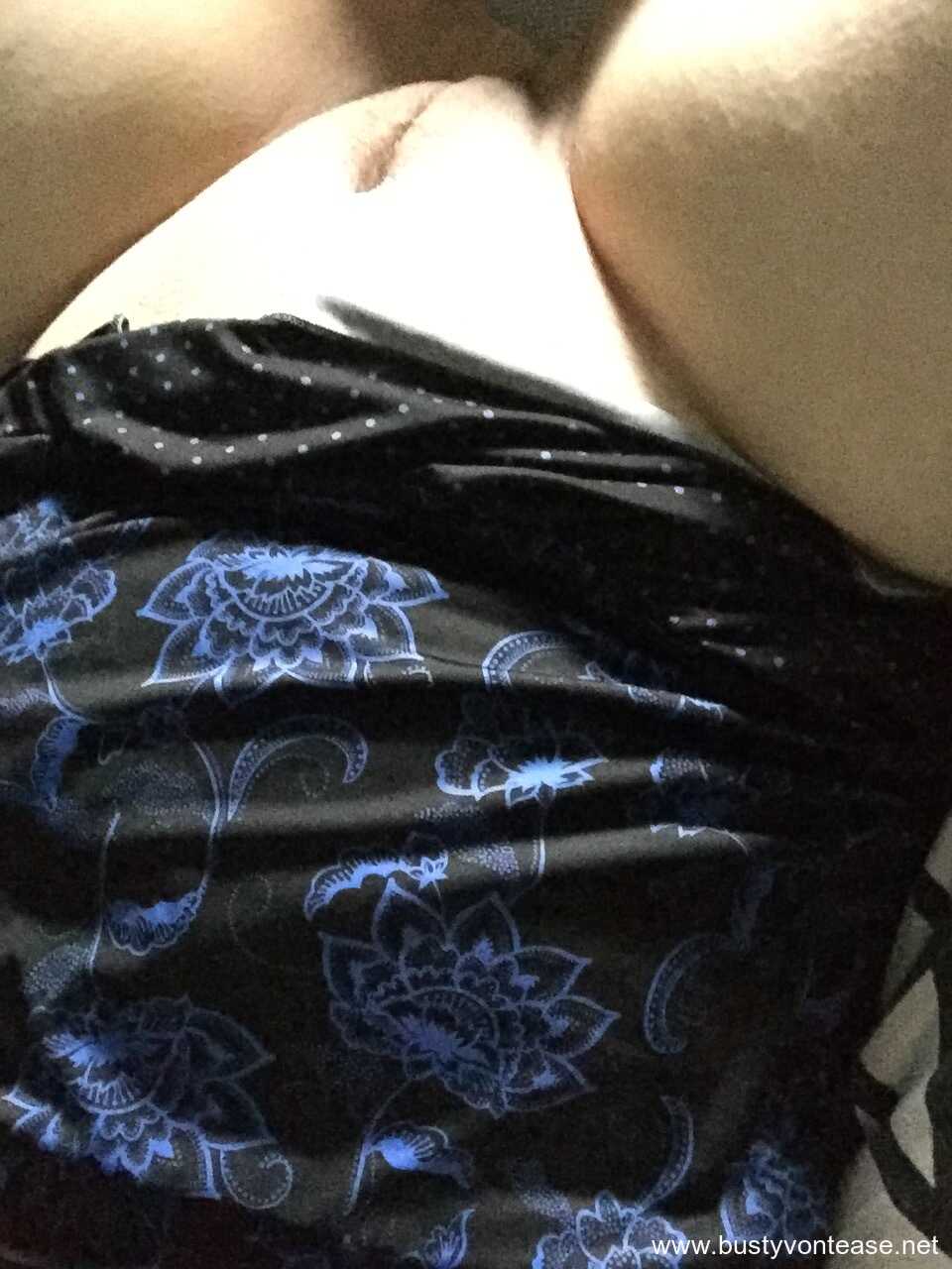 Sexy American BBW teasing with her cleavage and revealing her big tits Busty Von Tease's Boob Selfie - Busty Von Tease