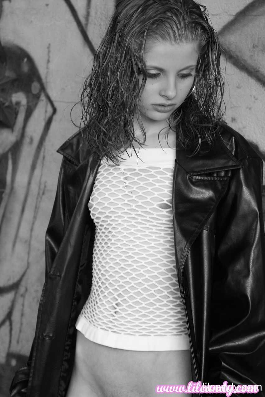 Lil' Candy Gets Bottomless in Her Sheer Top and Leather Jacket While Showing Off Her Small Tits and Flat Ass! - Lil C...