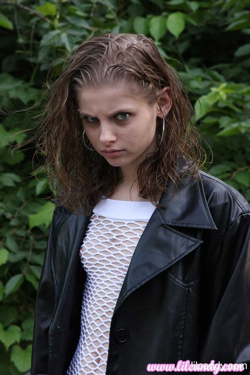 Lil' Candy Gets Bottomless in Her Sheer Top and Leather Jacket While Showing Off Her Small Tits and Flat Ass! - Lil C...