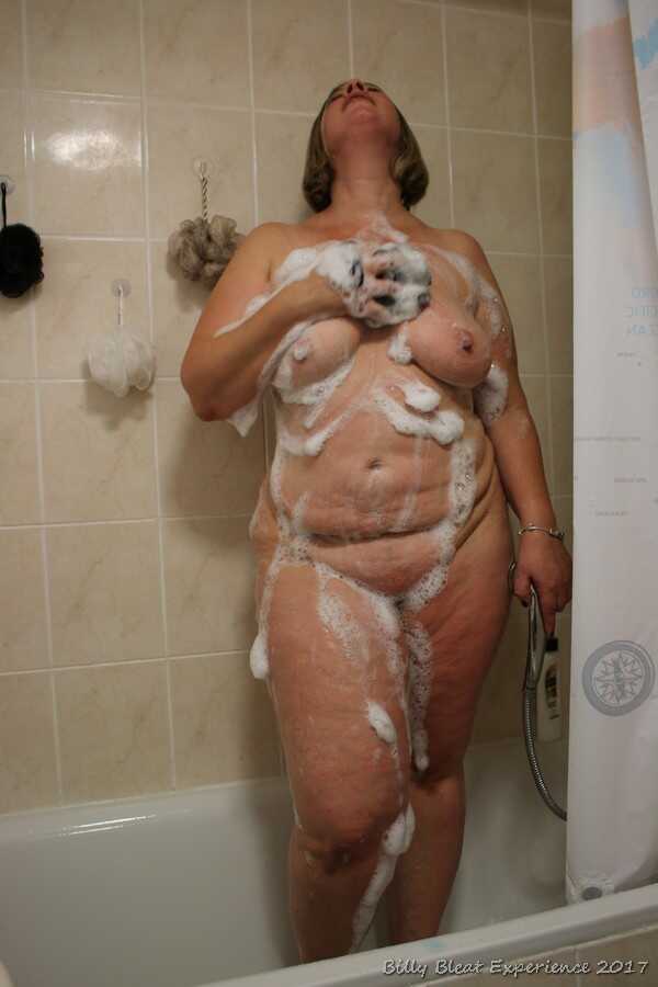 Blonde Shooting Star MILF's Curvy Nude Body in the Steamy Showers - Shooting Star