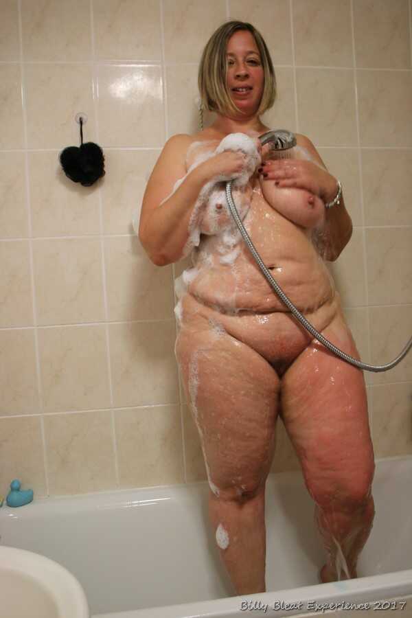 Blonde Shooting Star MILF's Curvy Nude Body in the Steamy Showers - Shooting Star