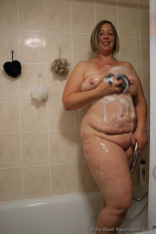 Blonde Shooting Star MILF's Curvy Nude Body in the Steamy Showers - Shooting Star