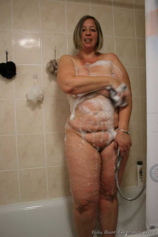 Blonde Shooting Star MILF's Curvy Nude Body in the Steamy Showers - Shooting Star