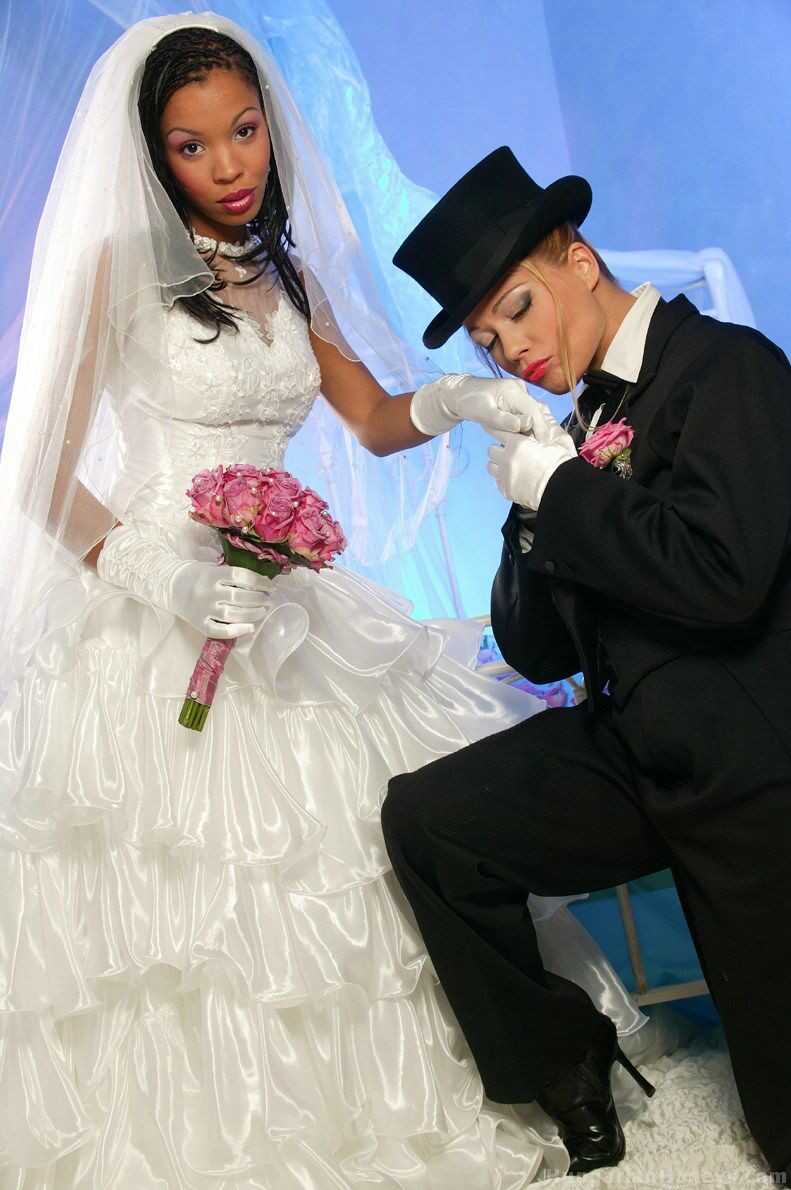 Sexy skinny bride Adriana Malkova & her female husband taste each other's muff, Black Lesbian, Ebony Lesbian, Bri...