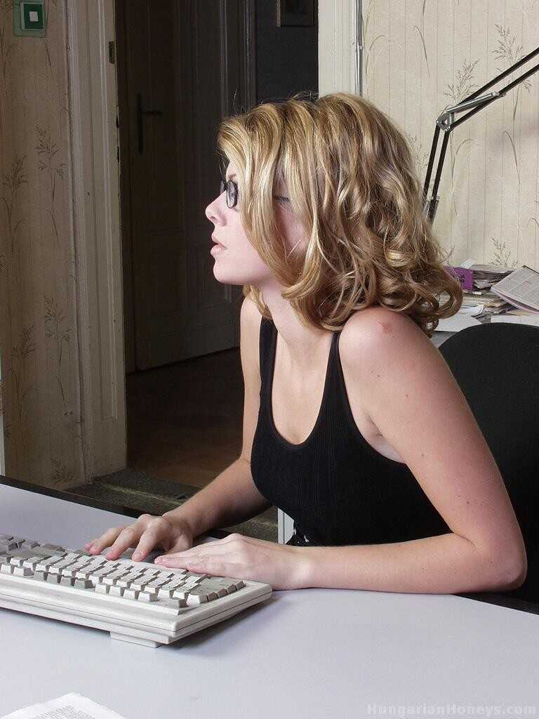 Katalin's Cucumber Caress: The Sultry Hungarian MILF's Office Indulgence - Katalin Kiraly