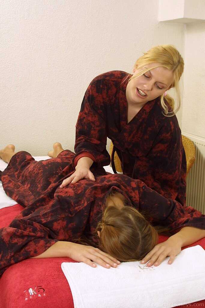 Jane Sanchez's Blonde Hungarian Sweetie Licks Busty Girl's Oiled Twat in a Lesbian Massage Session - Jane Sanchez