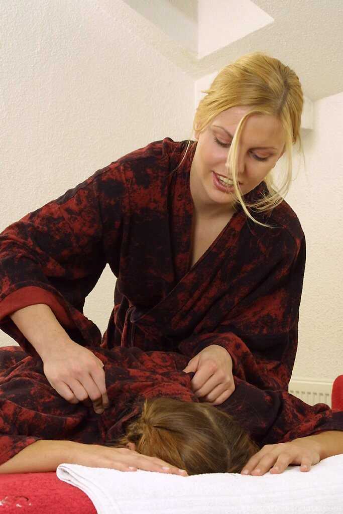 Jane Sanchez's Blonde Hungarian Sweetie Licks Busty Girl's Oiled Twat in a Lesbian Massage Session - Jane Sanchez