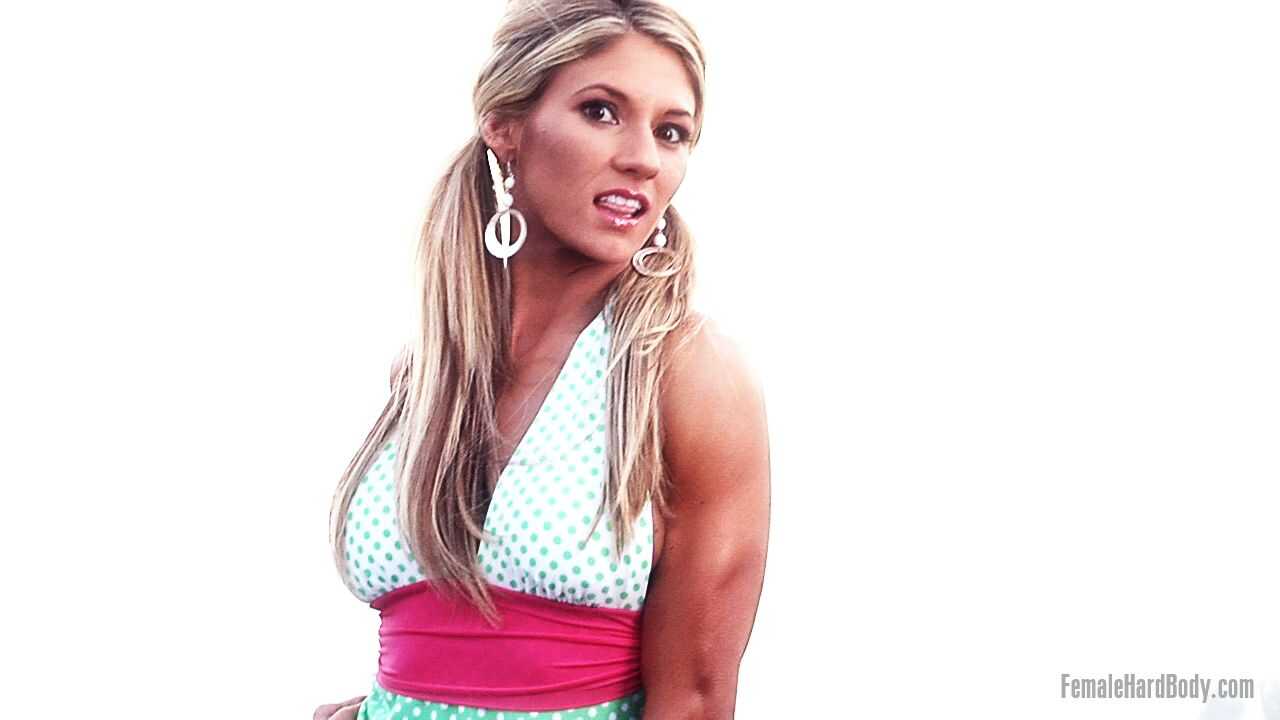 Blonde Bodybuilder Abby Marie Flexes Her Muscles In A Dress And Poses For The Camera! - Abby Marie