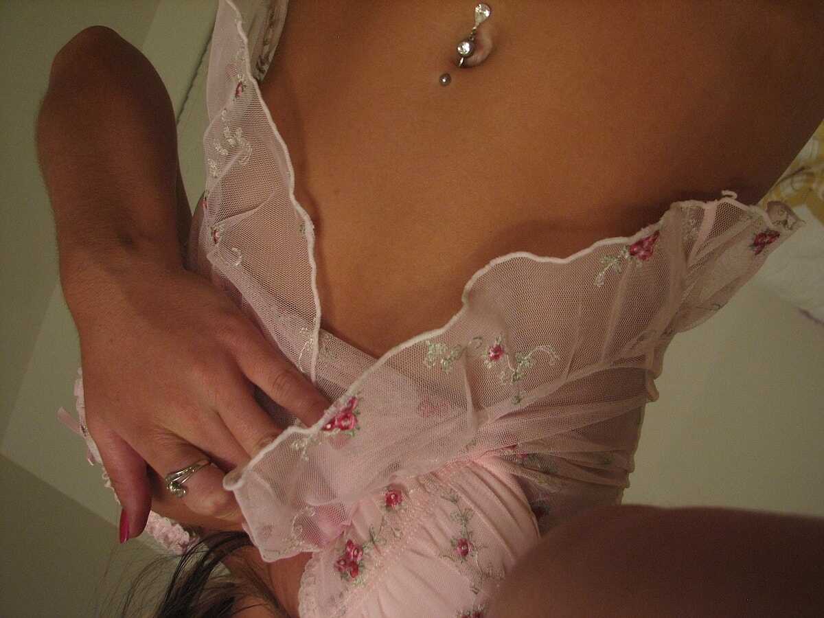 Juicy Navel Piercing Lingerie Lover's Sultry Boob Flash