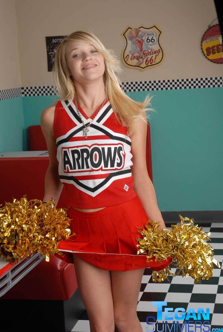Tegan Summers' Cheerleader Diner Dreams Come True with her Cute College Blonde Body and Sexy Petite Frame - Tegan Sum...