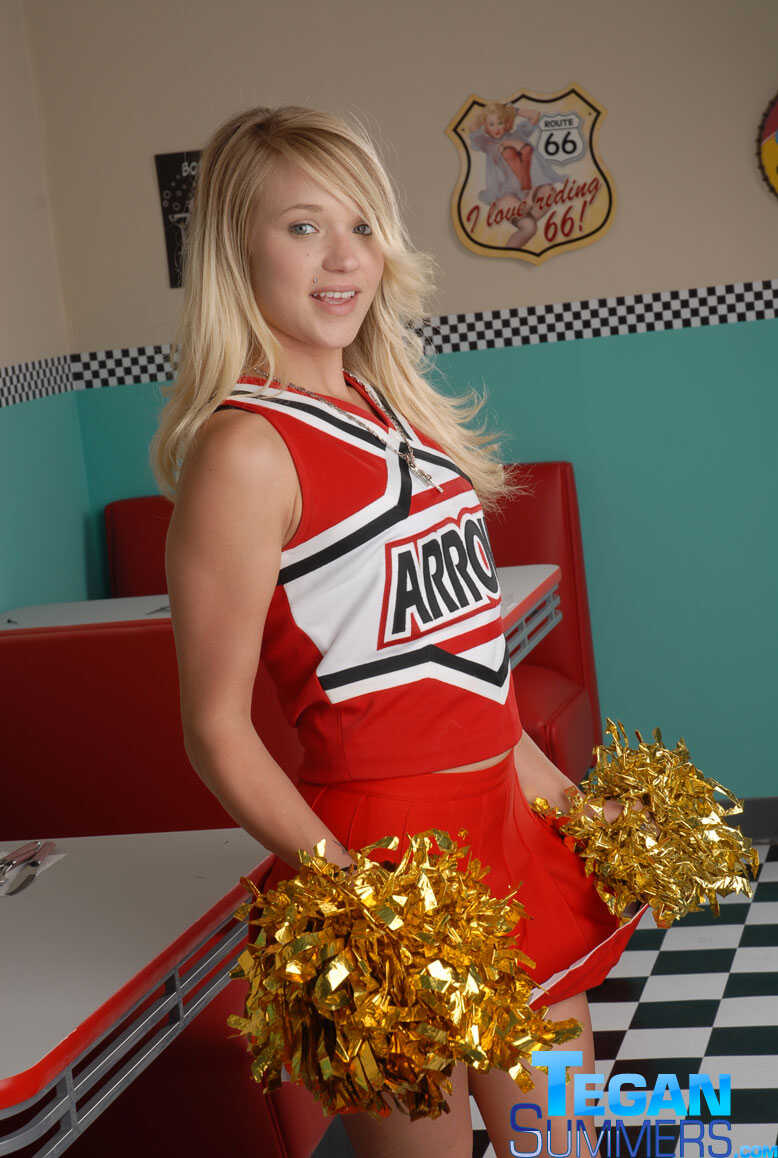 Tegan Summers' Cheerleader Diner Dreams Come True with her Cute College Blonde Body and Sexy Petite Frame - Tegan Sum...
