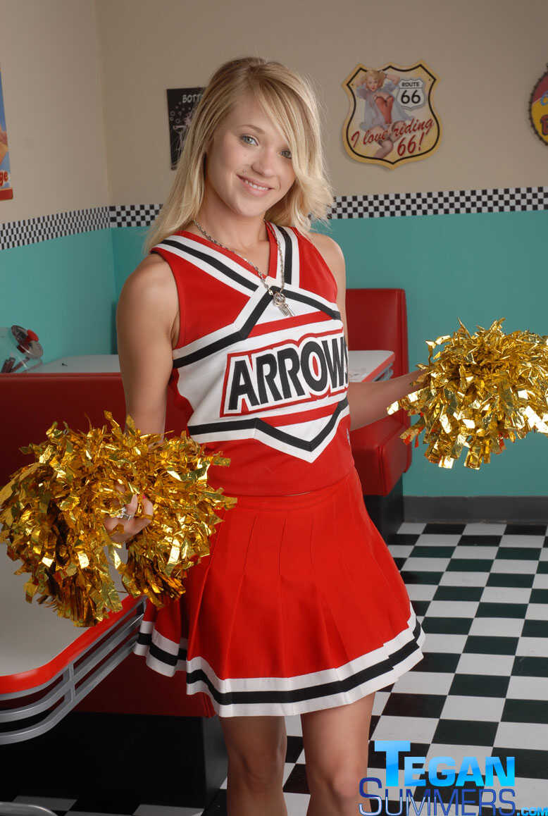 Tegan Summers' Cheerleader Diner Dreams Come True with her Cute College Blonde Body and Sexy Petite Frame - Tegan Sum...