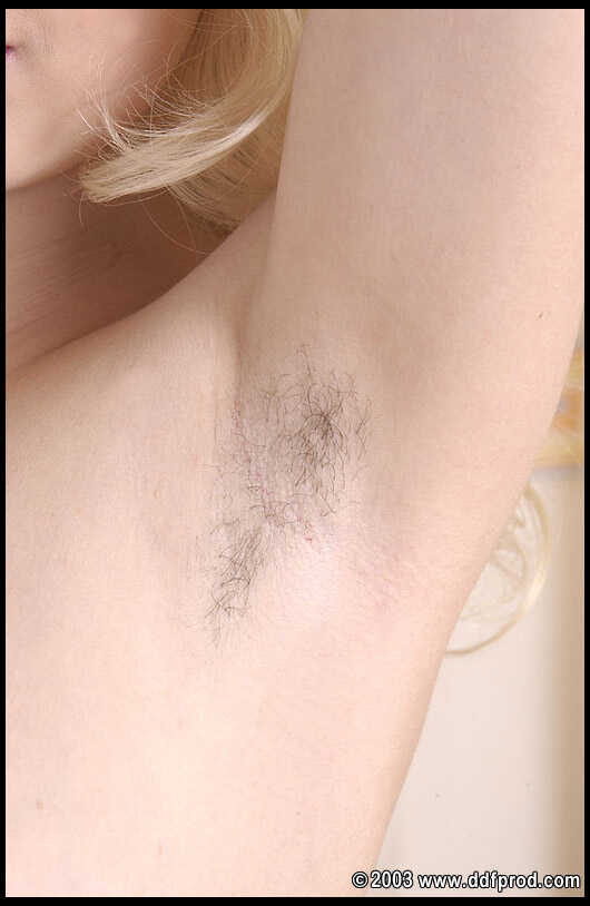 Busty Kate Konec shows off her curly bush and hairy pits - Katerina Konec