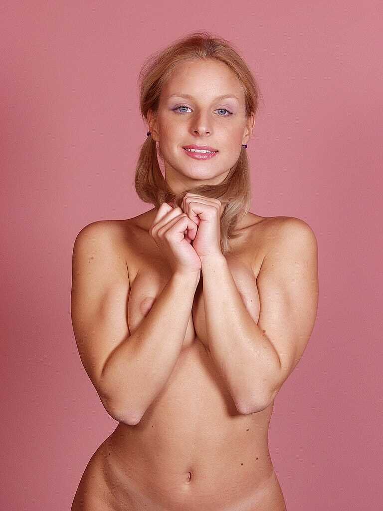 Bella Menclova's Pretty Schoolgirl Striptease on Her Bed with Trisha McTeigue - Bella Menclova