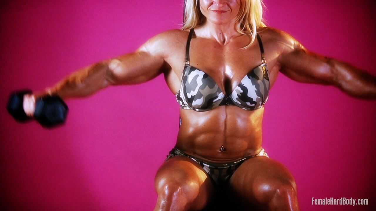 Bouncy Busty Blonde Bodybuilder Brigita Brezovac Shows Off Her Massive Muscles In A Tiny Bikini - Brigita Brezovac